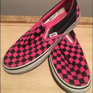 RARE PINK / BLACK CHECKERED VANS SLIP ON